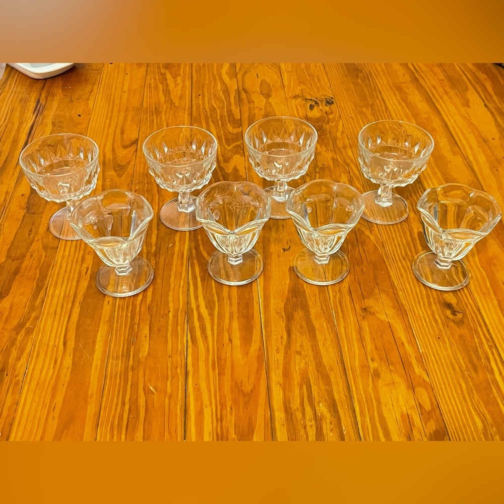 Elegant Clear Glass Dessert Cups Set